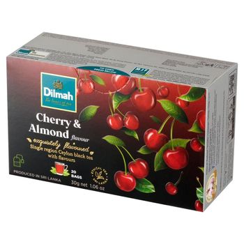 Dilmah Cejlońska herbata czarna aromatyzowana wiśnia i migdał 30 g (20 x 1,5 g)