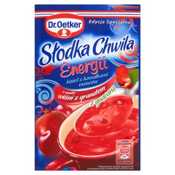 Dr. Oetker Słodka Chwila Energii Kisiel z kawałkami owoców o smaku wiśni z granatem 32 g