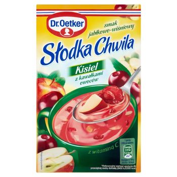 Dr. Oetker Słodka Chwila Kisiel z kawałkami owoców smak jabłkowo-wiśniowy 31,5 g