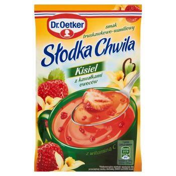 Dr. Oetker Słodka Chwila Kisiel z kawałkami owoców smak truskawkowo-waniliowy 31,5 g