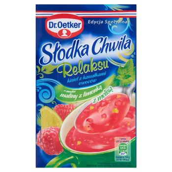 Dr. Oetker Słodka Chwila Relaksu Kisiel z kawałkami owoców o smaku maliny z limonką 32 g
