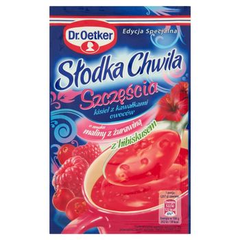 Dr. Oetker Słodka Chwila Szczęścia Kisiel z kawałkami owoców o smaku maliny z żurawiną 32 g