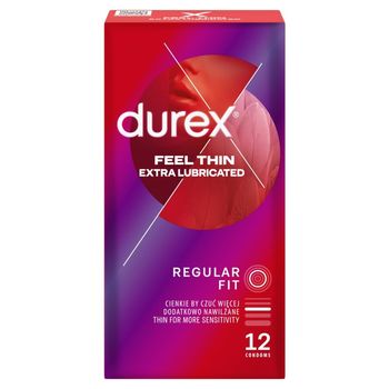 Durex Feel Thin Extra Lubricated Prezerwatywy 12 sztuk