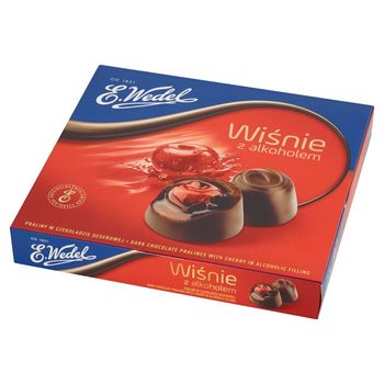 E. Wedel Wiśnie z alkoholem Praliny w czekoladzie deserowej 141 g