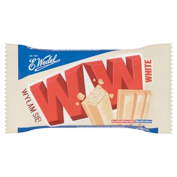 E. Wedel WW Cztery wafelki przekładane nadzieniem o smaku śmietankowym w białej czekoladzie 47 g