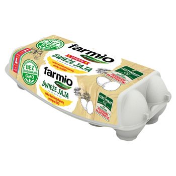 Farmio Świeże jaja od kur karmionych paszą wolną od GMO L 10 sztuk