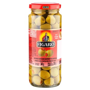 Figaro Hiszpańskie oliwki zielone nadziewane pastą paprykową 340 g