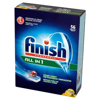 Finish Powerball All in 1 Tabletki do mycia naczyń w zmywarkach cytrynowe 1030 g (56 sztuk)