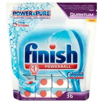 Finish Powerball Quantum Power and Pure Kapsułki do mycia naczyń w zmywarkach 655g (36 sztuk)