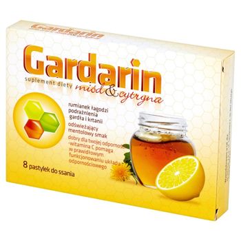 Gardarin Miód & cytryna Pastylki do ssania Suplement diety 28 g (8 sztuk)