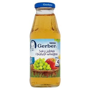 Gerber 100% Sok z jabłek i białych winogron po 4 miesiącu 300 ml