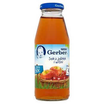 Gerber 100% Sok z jabłek i wiśni po 4 miesiącu 300 ml