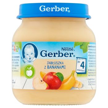 Gerber Jabłuszka z bananami po 4 miesiącu 125 g