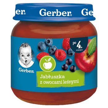 Gerber Jabłuszka z owocami leśnymi dla niemowląt po 4. miesiącu 125 g