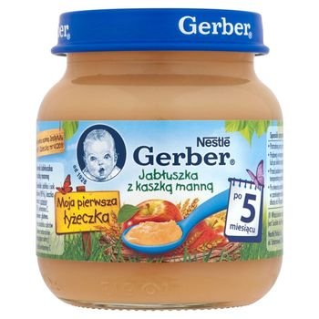 Gerber Moja pierwsza łyżeczka Jabłuszka z kaszką manną po 5 miesiącu 125 g