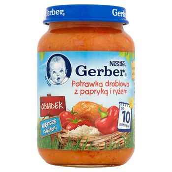 Gerber Obiadek Potrawka drobiowa z papryką i ryżem po 10 miesiącu 190 g