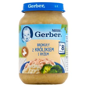 Gerber Brokuły z królikiem i ryżem po 8 miesiącu 190 g