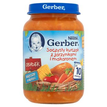 Gerber Obiadek Soczysty kurczak z jarzynkami i makaronem po 10 miesiącu 190 g