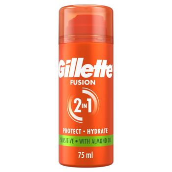 Gillette Fusion Żel do golenia z olejkiem migdałowym, do skóry wrażliwej, 75 ml