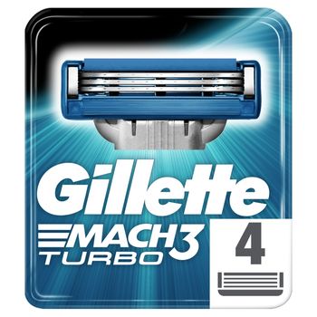 Gillette Mach3 Turbo Ostrza wymienne do maszynki, 4 sztuki