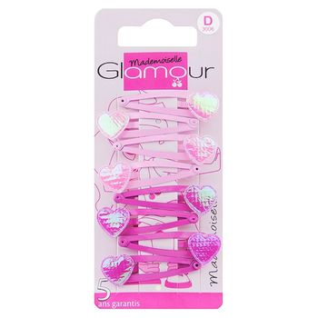 Glamour Mademoiselle spinki do włosów różowe 8 sztuk