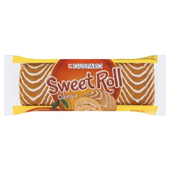 Gusparo Rolada Produkt na bazie ciasta biszkoptowego z kremem mleczno-wiśniowym i dekoracją 250 g