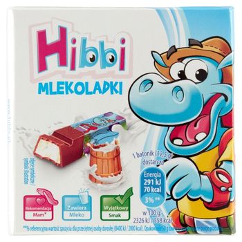 Hibbi Mlekoladki Batoniki mleczne z nadzieniem mlecznym 50 g