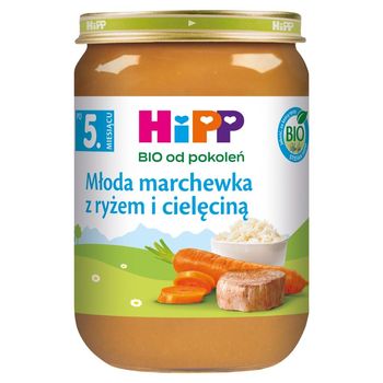 HiPP BIO Młoda marchewka z ryżem i cielęciną po 5. miesiącu 190 g