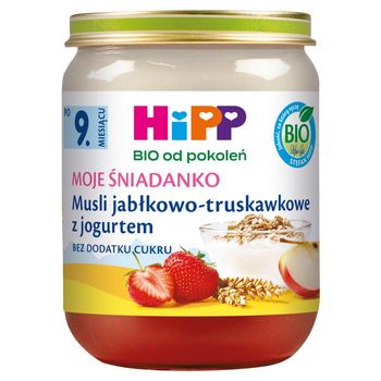 HiPP BIO Moje Śniadanko Musli jabłkowo-truskawkowe z jogurtem po 9. miesiącu 160 g