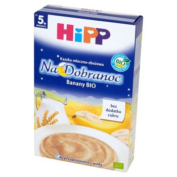 HiPP BIO Na Dobranoc Kaszka mleczno-zbożowa Banany po 5. miesiącu 250 g