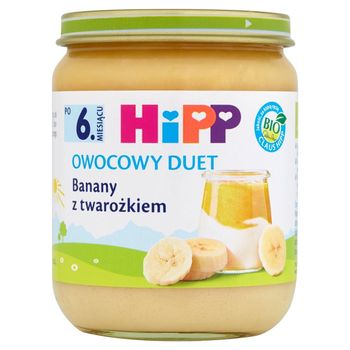 HiPP BIO Owocowy Duet Banany z twarożkiem po 6. miesiącu 160 g