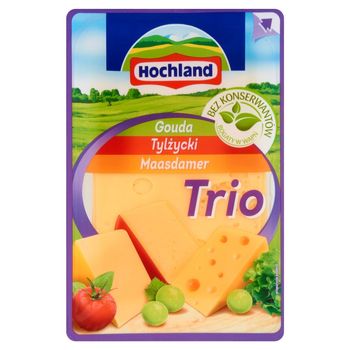 Hochland Trio Gouda Tylżycki Maasdamer Ser żółty w plastrach 150 g