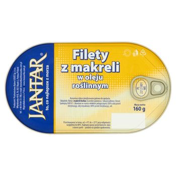Jantar Filety z makreli w oleju roślinnym 160 g