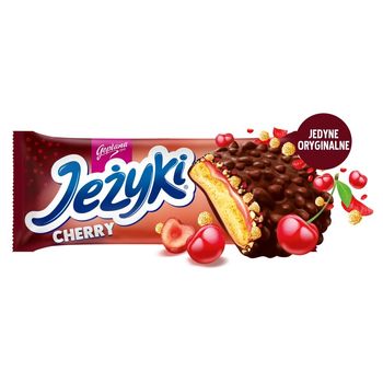 Jeżyki Herbatniki w czekoladzie deserowej wiśniowe 140 g