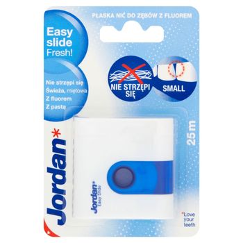 Jordan Easy Slide Fresh! Płaska nić do zębów z fluorkiem 25 m