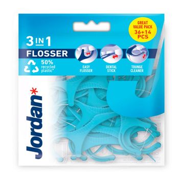 JORDAN Flosser 3 w 1 36szt +14szt gratis