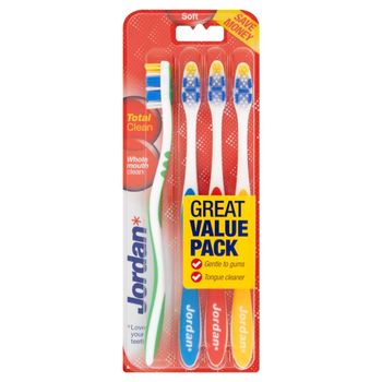 Jordan Total Clean Szczoteczka do zębów miękka 4 sztuki