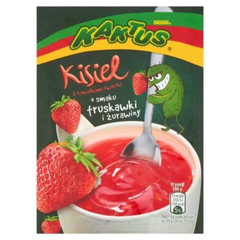 Kaktus Kisiel z kawałkami owoców o smaku truskawki i żurawiny 30 g