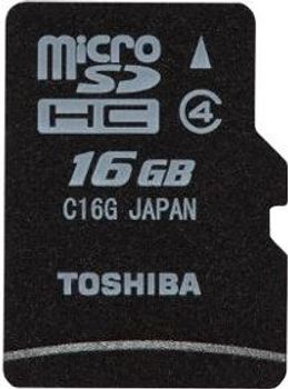 Karta micro Secure Digital High-Capacity (microSDHC) TOSHIBA microSD 16GB+Adapter Class 4 SD-C16GJ(BL5A