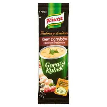 Knorr Gorący Kubek Rozkosze podniebienia Krem z grzybów z boczkiem i mascarpone 21 g