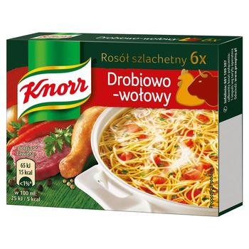 Knorr Rosół szlachetny drobiowo-wołowy 60 g (6 kostek)