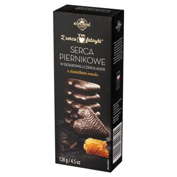 Kopernik Z serca fabryki Serca piernikowe w deserowej czekoladzie z dodatkiem miodu 128 g