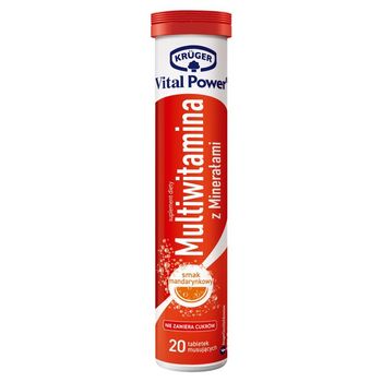 Krüger Vital Power Multiwitamina z minerałami smak mandarynkowy 90 g (20 sztuk)
