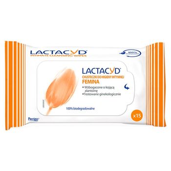 Lactacyd Femina Chusteczki do higieny intymnej 15 sztuk