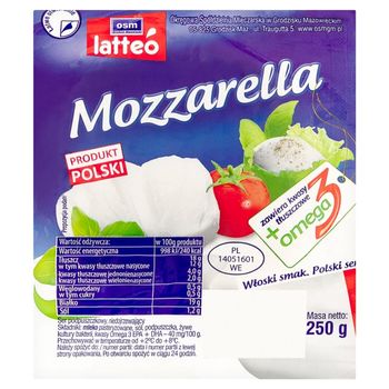 Latteo Mozzarella omega 3 250 g