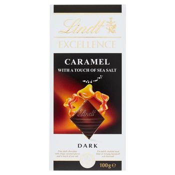 Lindt Excellence Gorzka czekolada z chrupiącymi kawałkami karmelu i odrobiną soli morskiej 100 g