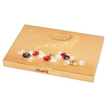 Lindt Lindor Pralinki z czekolady mlecznej białej i gorzkiej z nadzieniem 250 g