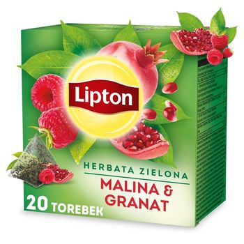 Lipton Herbata zielona malina & granat 28 g (20 torebek)