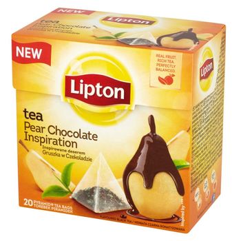 Lipton Inspirowane deserem gruszka w czekoladzie Herbata czarna 32 g (20 torebek)