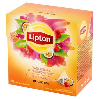 Lipton Herbata czarna aromatyzowana malina i marakuja 32 g (20 torebek)